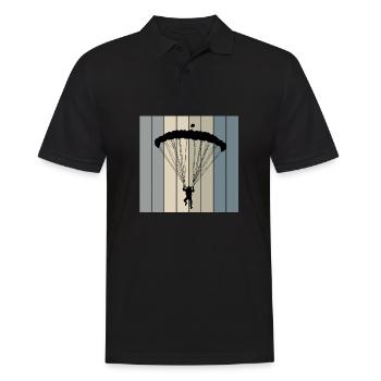 Skydiving - Men's Polo Shirt - black - Front - Kai (181cm)