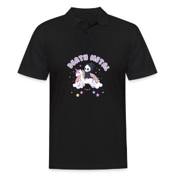 Licorne sur Cloud Death Metal - Polo Homme - noir - Devant - Kai (181cm)