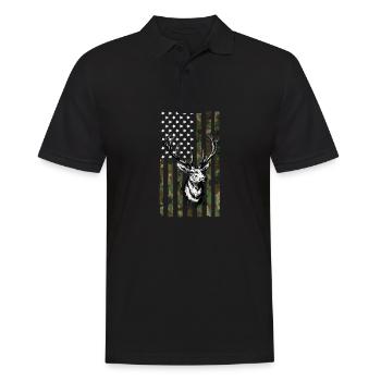 Deer Flag Amérique - Polo Homme - noir - Devant - Kai (181cm)