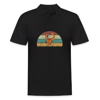 Deinonychus Dinosaurier Kinder Dino Geschenk - Männer Poloshirt - Schwarz - Vorne - Kai (181cm)