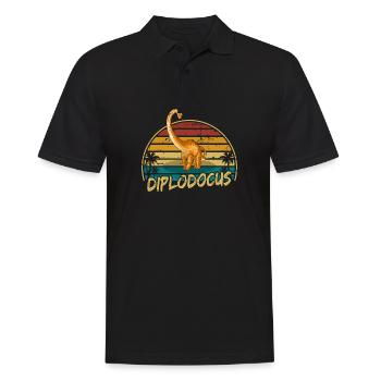 Diplodocus Dinosaurier Kinder Dino Geschenk - Männer Poloshirt - Schwarz - Vorne - Kai (181cm)