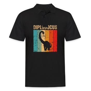 Diplodocus Dinosaurier Kinder Dino Geschenk - Männer Poloshirt - Schwarz - Vorne - Kai (181cm)