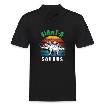 Eight-A Saurus - Männer Poloshirt - Schwarz - Vorne - Kai (181cm)