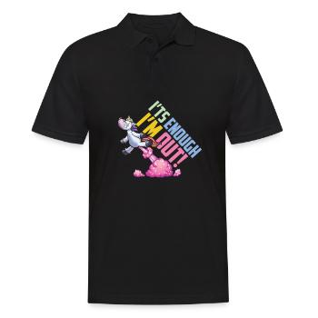 Einhorn Its Enough Im Out - Männer Poloshirt - Schwarz - Vorne - Kai (181cm)