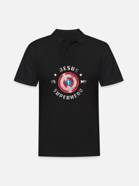 Jesus Is My Superhero - Men's Polo Shirt - black