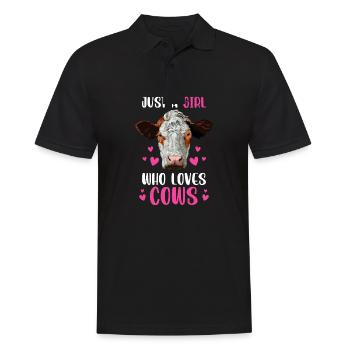 Just A Girl Who Loves Cows - Männer Poloshirt - Schwarz - Vorne - Kai (181cm)
