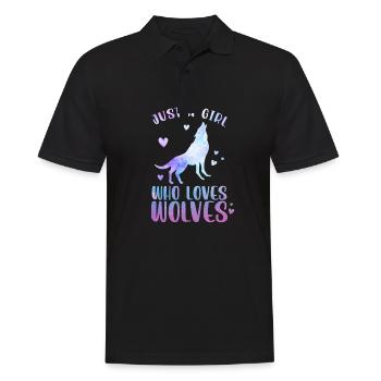 Just A Girl Who Loves Wolves - Männer Poloshirt - Schwarz - Vorne - Kai (181cm)