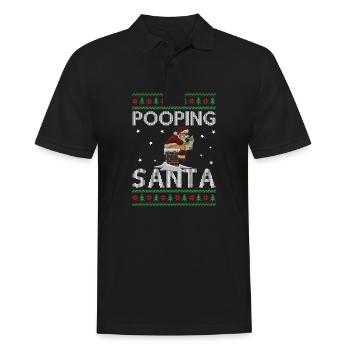 Pooping Santa Down The Chimney - Ugly Christmas - Männer Poloshirt - Schwarz - Vorne - Kai (181cm)