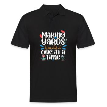 Making Yard Beautiful One At A Time - Men's Polo Shirt - black - Front - Kai (181cm)