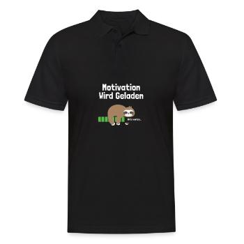 Motivation Wird Geladen Faultier Lustig - Männer Poloshirt - Schwarz - Vorne - Kai (181cm)