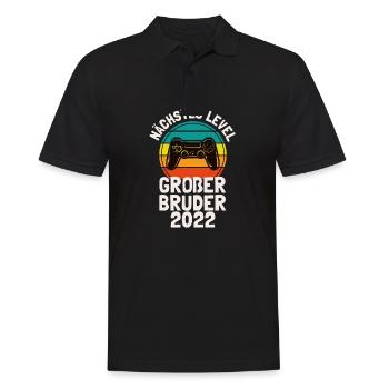 Nächstes Level Großer Bruder 2022 Gamer - Männer Poloshirt - Schwarz - Vorne - Kai (181cm)