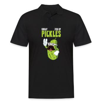 Easily Distracted By Pickles - Männer Poloshirt - Schwarz - Vorne - Kai (181cm)