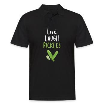 Live Laugh Pickles - Männer Poloshirt - Schwarz - Vorne - Kai (181cm)