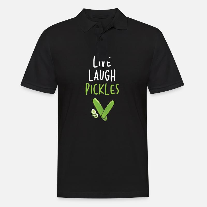 Live Laugh Pickles - Männer Poloshirt - Schwarz