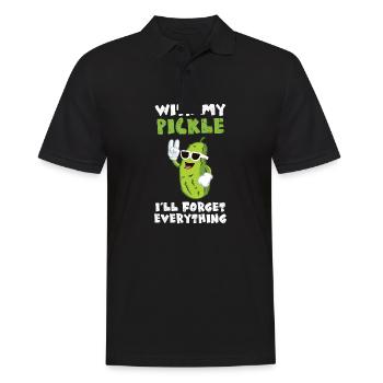 With My Pickle Ill Forget Everything - Männer Poloshirt - Schwarz - Vorne - Kai (181cm)