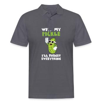 With My Pickle Ill Forget Everything - Men's Polo Shirt - charcoal grey - Front - Nico (186cm)