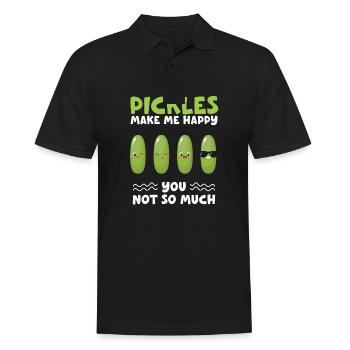 Pickles Make Me Happy You Not Yo Much - Männer Poloshirt - Schwarz - Vorne - Kai (181cm)