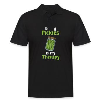 Eating Pickles Is My Therapy - Männer Poloshirt - Schwarz - Vorne - Kai (181cm)