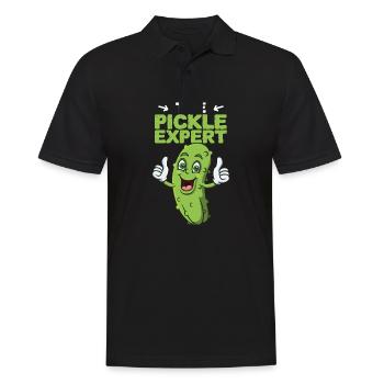 The Pickle Expert - Männer Poloshirt - Schwarz - Vorne - Kai (181cm)