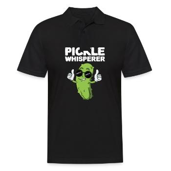 Pickle Whisperer - Männer Poloshirt - Schwarz - Vorne - Kai (181cm)