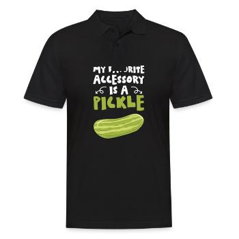 My Favorite Accessory Is A Pickle - Men's Polo Shirt - black - Front - Kai (181cm)