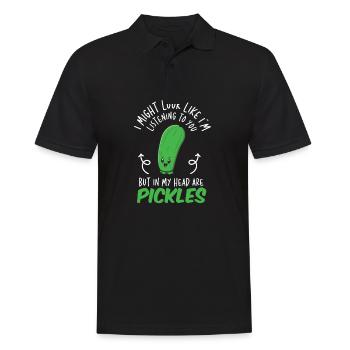 I might look like in Listening To You Pickles - Men's Polo Shirt - black - Front - Kai (181cm)