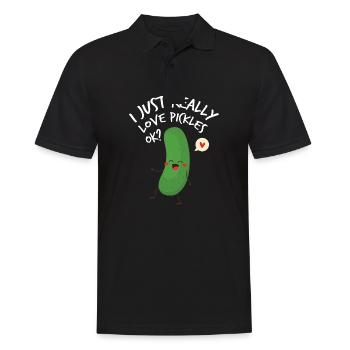 I Just Really Loves Pickles Ok ? - Männer Poloshirt - Schwarz - Vorne - Kai (181cm)