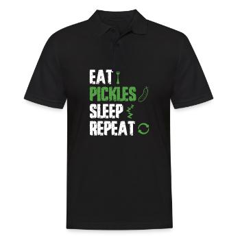 Eat Pickles Sleep Repeat - Männer Poloshirt - Schwarz - Vorne - Kai (181cm)