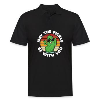 May The Pickle Be With You - Männer Poloshirt - Schwarz - Vorne - Kai (181cm)