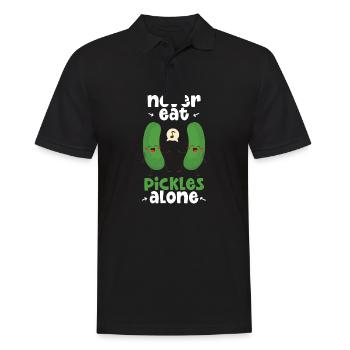 Never Eat Pickles Alone - Männer Poloshirt - Schwarz - Vorne - Kai (181cm)