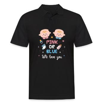 Rose ou bleu nous t’aimons - Polo Homme - noir - Devant - Kai (181cm)