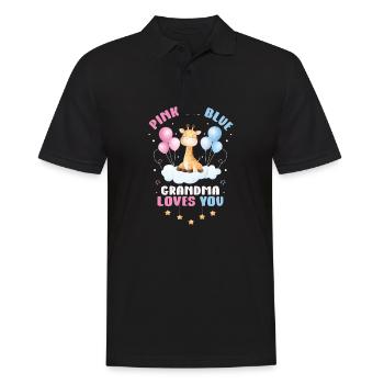 Pink Or Blue Grandma Loves You - Men's Polo Shirt - black - Front - Kai (181cm)