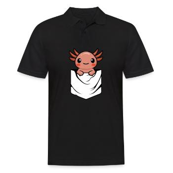 Anime Axlotl - Men's Polo Shirt - black - Front - Kai (181cm)