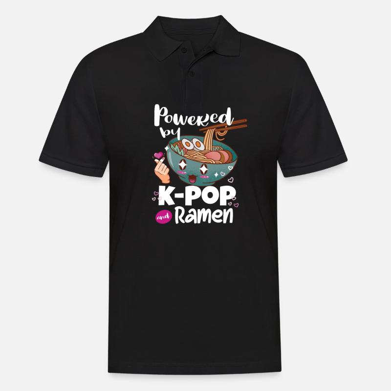 Propulsé par Kpop et Ramen - Polo Homme - noir