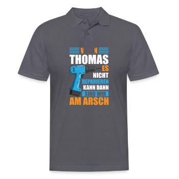 Thomas Vorname Name Geburtstag Reparieren - Männer Poloshirt - Anthrazit - Vorne - Nico (186cm)