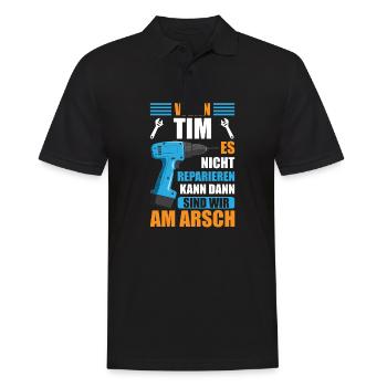 Tim Vorname Name Geburtstag Reparieren - Männer Poloshirt - Schwarz - Vorne - Kai (181cm)