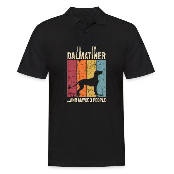Propriétaire de chien de chien dalmate - Polo Homme - noir - Devant - Kai (181cm)