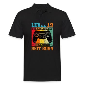 Gaming Geburtstag 2004 Level 19 - Männer Poloshirt - Schwarz - Vorne - Kai (181cm)