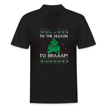 Quad moche Noël Dire Citation C’est la saison à - Polo Homme - noir - Devant - Kai (181cm)