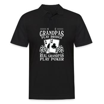 Certains grands-pères jouent au bridge De vrais grands-pères jouent au poker - Polo Homme - noir - Devant - Kai (181cm)