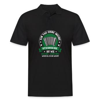 Ein Tag Ohne Meine Steirische Ist Wie Keine Ahung - Männer Poloshirt - Schwarz - Vorne - Kai (181cm)