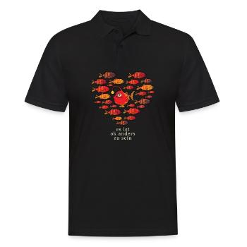 Soyez différent c’est correct d’être différent - Polo Homme - noir - Devant - Kai (181cm)