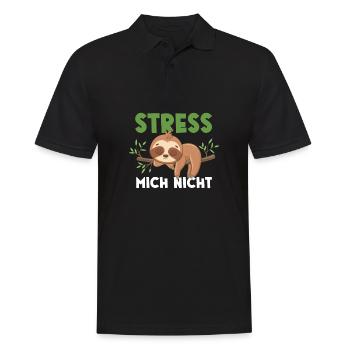Faultier Stress Mich Nicht - Männer Poloshirt - Schwarz - Vorne - Kai (181cm)