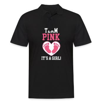 Team Pink Its A Girl - Männer Poloshirt - Schwarz - Vorne - Kai (181cm)
