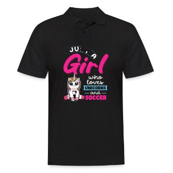 Juste une fille qui aime les licornes et le football - Polo Homme - noir - Devant - Kai (181cm)