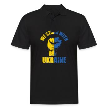 We Stand With Ukraine - Men's Polo Shirt - black - Front - Kai (181cm)