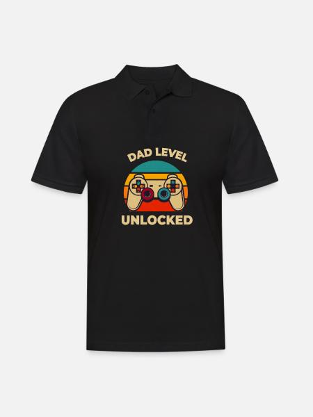 Dad Level Unlocked - Men's Polo Shirt - black