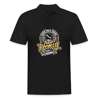 Der Mit Dem Honig Dealt - Männer Poloshirt - Schwarz - Vorne - Kai (181cm)