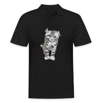 Dame aux chats - Polo Homme - noir - Devant - Kai (181cm)
