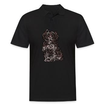 Hund - Männer Poloshirt - Schwarz - Vorne - Kai (181cm)